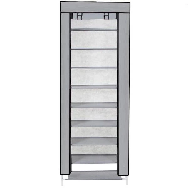 Stojak na buty Springos HS0004 9 - Poziomowy Osłona Pyłoszczelna 168 x 60 x 28 cm Szary (5907719469799) - obraz 3