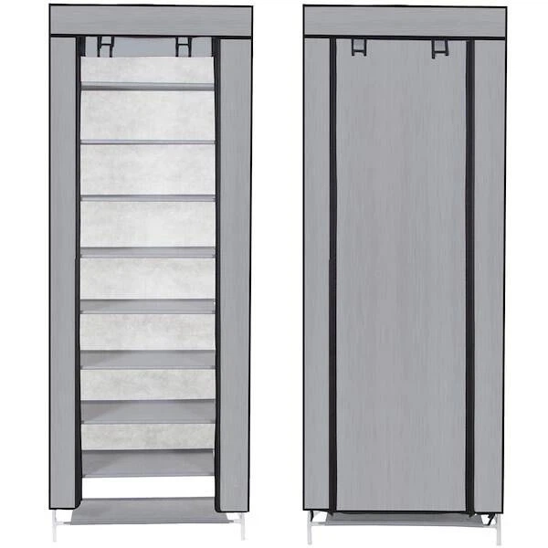 Stojak na buty Springos HS0004 9 - Poziomowy Osłona Pyłoszczelna 168 x 60 x 28 cm Szary (5907719469799) - obraz 6