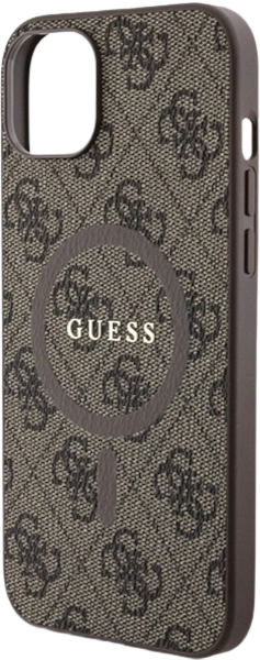 Etui plecki Guess 4G Collection Leather Metal Logo MagSafe do Apple iPhone 14/15/13 Brown (3666339226428) - obraz 6