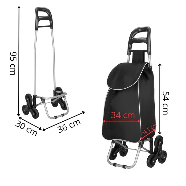 Wózek na zakupy Springos HA7482 30L na 6 kółkach Szaro-czarny (5907719487120) - obraz 6