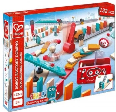 Динамічний конструктор Hape Ефект доміно Фабрика роботів 122 елемента (E1057) (6943478023611) - зображення 1