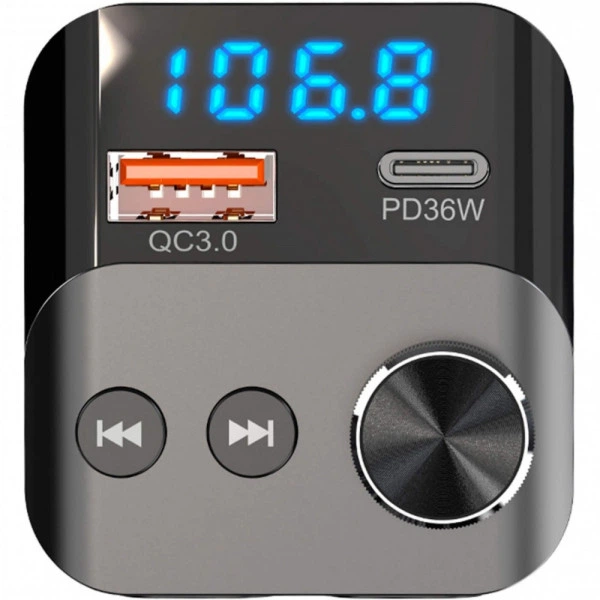 FM-трансмиттер для автомобиля с Bluetooth и QC3.0 Aspiring, 54 Вт, LED-дисплей, черный - изображение 2