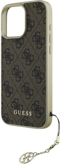 Etui Guess 4G Charms Collection do Apple iPhone 16 Pro Brown (GUHCP16LGF4GBR) - obraz 6