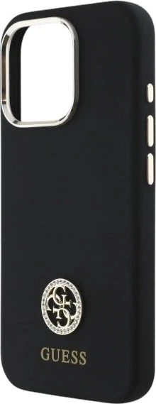 Etui Guess Silicone Logo Strass 4G do Apple iPhone 16 Pro Black (GUHCP16LM4DGPK) - obraz 6