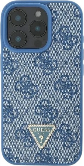 Etui Guess Leather Metal Logo Strass Crossbody do Apple iPhone 16 Pro Blue (GUHCP16LP4TDSCPB) - obraz 2
