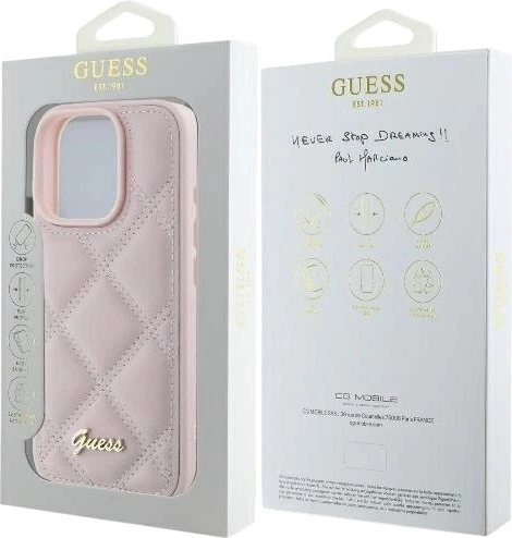 Etui Guess Quilted Metal Logo do Apple iPhone 16 Pro Pink (GUHCP16LPSQSQSP) - obraz 8