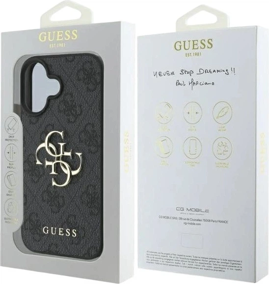 Etui Guess 4G Big Logo do Apple iPhone 16 Plus Black (GUHCP16M4GMGGR) - obraz 8