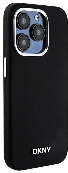 Etui DKNY Liquid Silicone Small Metal Logo MagSafe do Apple iPhone 14 Pro Black (3666339265694) - obraz 4