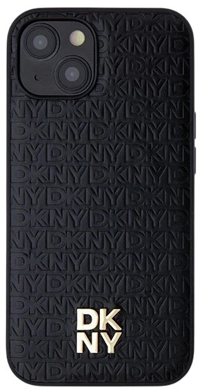Etui DKNY Leather Monogram Pattern Metal Logo MagSafe do Apple iPhone 15 / 14 / 13 Black (3666339261412) - obraz 3