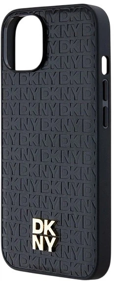 Etui DKNY Leather Monogram Pattern Metal Logo MagSafe do Apple iPhone 15 / 14 / 13 Black (3666339261412) - obraz 5