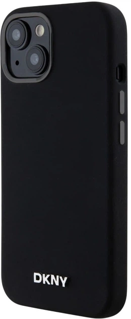 Etui DKNY Liquid Silicone Small Metal Logo MagSafe do Apple iPhone 14 / 15 / 13 Black (3666339265670) - obraz 2