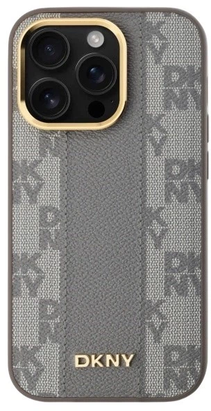 Etui DKNY Leather Checkered Mono Pattern MagSafe do Apple iPhone 14 Pro Max Beige (3666339259969) - obraz 3