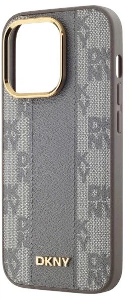 Etui DKNY Leather Checkered Mono Pattern MagSafe do Apple iPhone 14 Pro Max Beige (3666339259969) - obraz 5