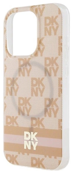Etui DKNY IML Checkered Mono Pattern & Printed Stripes MagSafe do Apple iPhone 15 Pro Pink (3666339269098) - obraz 5