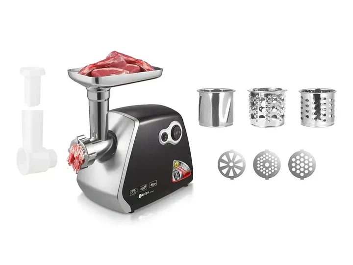 Мясорубка электрическая для дома BITEK BT-3400, 3500Вт с насадками для шинковки, мяса и колбас, Черный - изображение 8