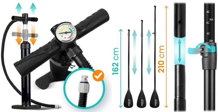 Надувна дошка SUP Neo-Sport Aquasurf 320 x 81 x 15 см 170005 (5903890629939) - зображення 7