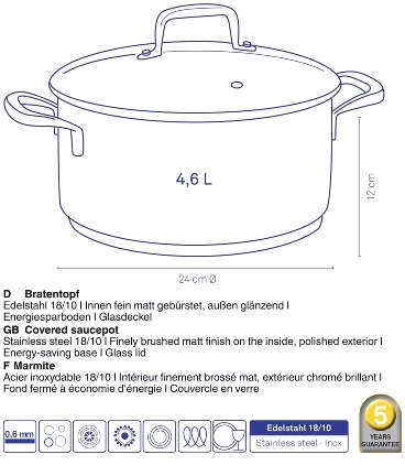 Каструля з кришкою Kela Flavoria 24 см 4.6 л (4025457101731) - зображення 5