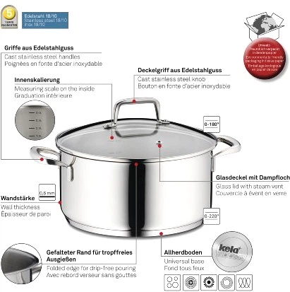 Каструля з кришкою Kela Flavoria 24 см 4.6 л (4025457101731) - зображення 6