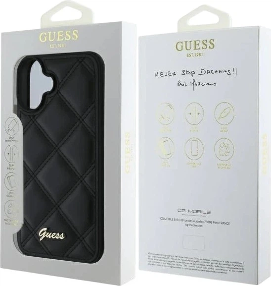 Панель Guess Quilted Metal Logo для Apple iPhone 16 Plus Black (GUHCP16MPSQSQSK) - зображення 8
