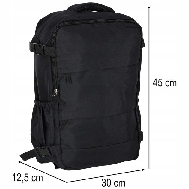 Рюкзак туристичний KIK багаж 45 x 30 см Чорний (5903039768369) - зображення 6