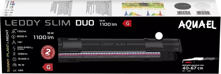 Lampa LED Aquael Leddy Slim Duo Sunny Plant&Night 16W Czarna (5905546330657) - obraz 7