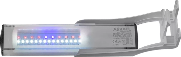 Lampa LED Aquael Leddy Slim Duo Sunny Plant&Night 10W Biała (5905546330626) - obraz 2