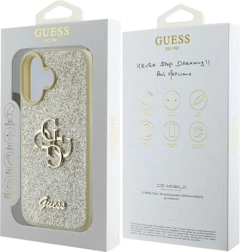 Etui Guess Fixed Glitter Big 4G do Apple iPhone 16 Gold (GUHCP16SHG4SGD) - obraz 4