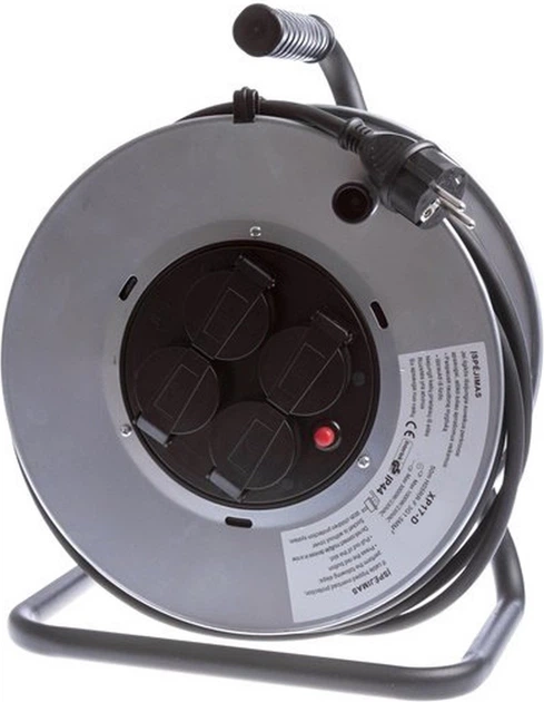 Подовжувач на котушці OKKO IP44 на 4 розетки 50 м (51312788) - зображення 1