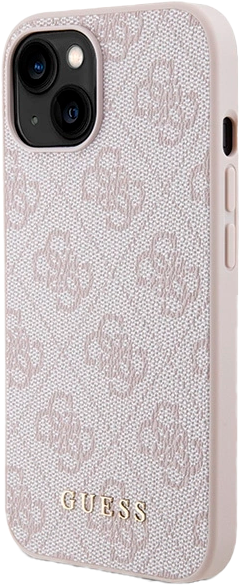 Etui plecki Guess 4G Metal Gold Logo do Apple iPhone 13/14/15 Pink (3666339171780) - obraz 2