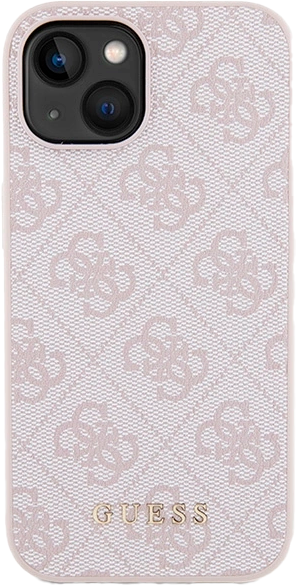 Etui plecki Guess 4G Metal Gold Logo do Apple iPhone 13/14/15 Pink (3666339171780) - obraz 3
