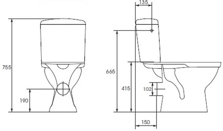 Унітаз Cersanit Merida MR010B 355 x 670 мм (K03-014) - зображення 3