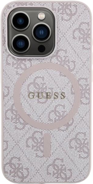 Панель Guess 4G Collection Leather Metal Logo MagSafe для Apple iPhone 14 Pro Max Pink (3666339226732) - зображення 2