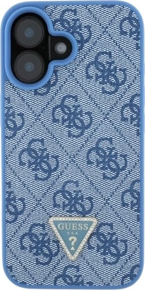 Панель Guess Leather 4G Triangle Strass для Apple iPhone 16 Blue (GUHCP16SP4TDPB) - зображення 2