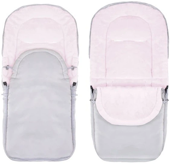 Конверт Springos SB0034 4 в 1 з сумкою для коляски санок гондоли 90 см Сіро рожевий (5907719410654) - зображення 1