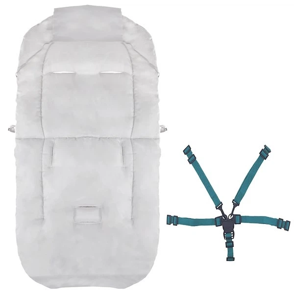 Конверт Springos SB0034 4 в 1 з сумкою для коляски санок гондоли 90 см Сіро рожевий (5907719410654) - зображення 6