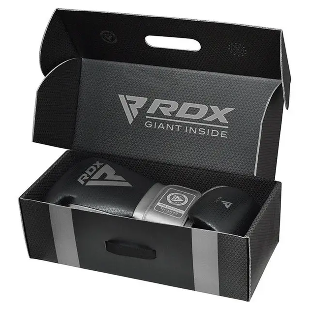 Рукавички боксерські з капою RDX MARK PRO SPARRING TRI LIRA 2 розмір 14 унцій, чорно-сріблястий - Фото 5 Рукавички боксерські з капою RDX MARK PRO SPARRING TRI LIRA 2 розмір 14 унцій, чорно-сріблястий - изображение 5