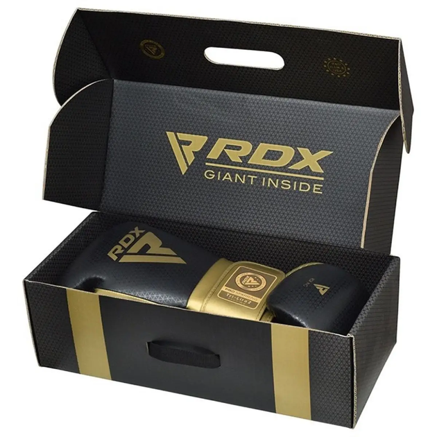 Рукавички боксерські з капою RDX MARK PRO SPARRING TRI LIRA 2 розмір 10 унцій, чорно-золотисті - Фото 7 Рукавички боксерські з капою RDX MARK PRO SPARRING TRI LIRA 2 розмір 10 унцій, чорно-золотисті - изображение 7