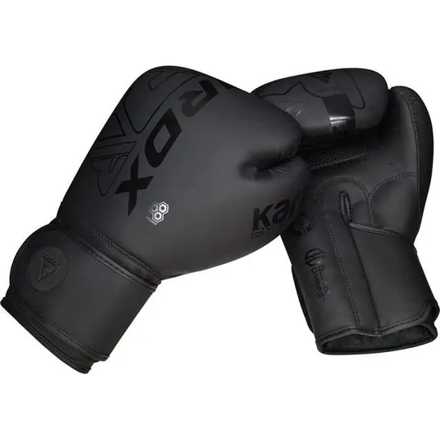 Рукавички боксерські з капою RDX F6 Kara Matte розмір 6 унцій, чорні - Фото 5 Рукавички боксерські з капою RDX F6 Kara Matte розмір 6 унцій, чорні - изображение 5