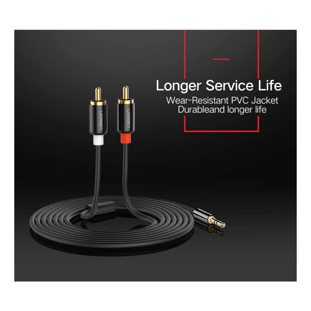 Кабель мультимедийный 3.5mm M to 2xRCA M 3.0m AV116 black Ugreen (10590) - Фото 12 Кабель мультимедийный 3.5mm M to 2xRCA M 3.0m AV116 black Ugreen (10590) - изображение 12