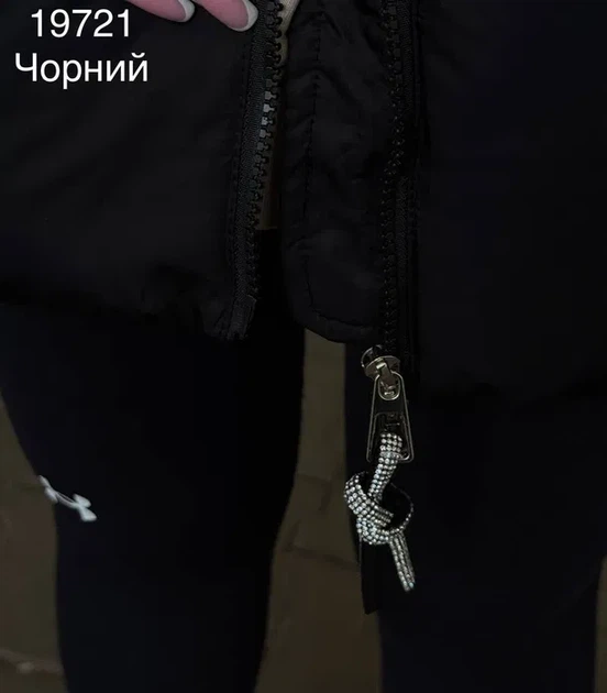 Женская куртка з капюшоном демисезон черная 46 - изображение 3