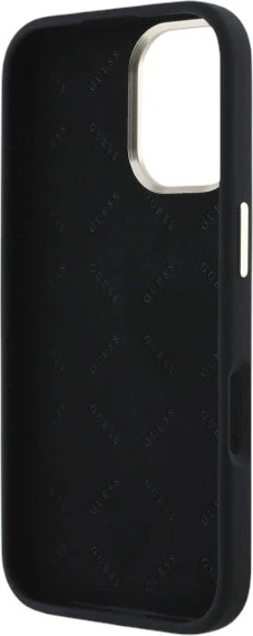 Панель Guess Silicone Script Metal Logo & Frame для Apple iPhone 16 Black (GUHCP16SSMBSLK) - зображення 7