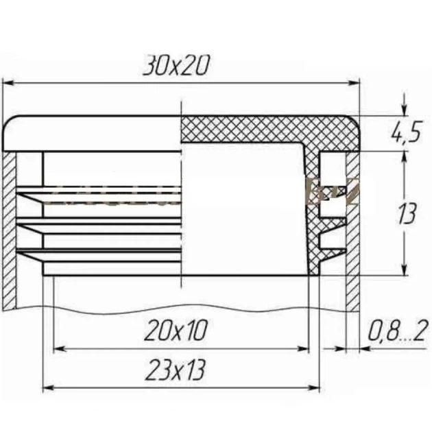 Заглушка для труби Termoplast внутрішня прямокутна 30x20мм пластик Чорна (ZG0788) - Фото 2 Заглушка для труби Termoplast внутрішня прямокутна 30x20мм пластик Чорна (ZG0788) - изображение 2