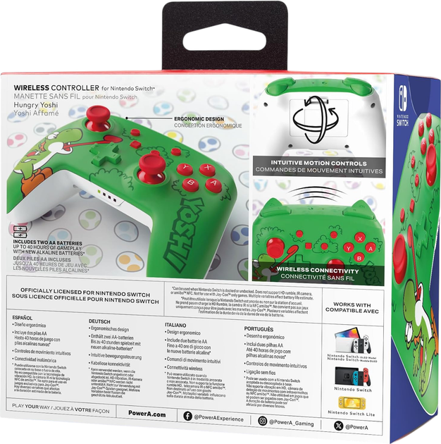 Kontroler PowerA Nintendo Switch Wireless Controller Hungry Yoshi (NSGP0446-01) - obraz 8
