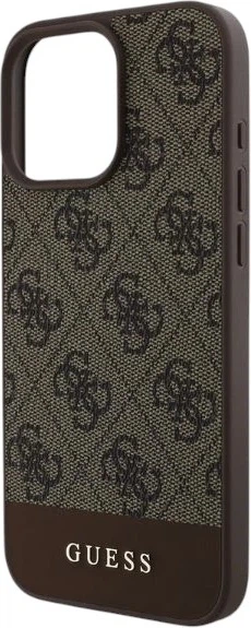 Etui Guess 4G Bottom Stripe do Apple iPhone 16 Pro Max Brown (GUHCP16XG4GLBR) - obraz 4
