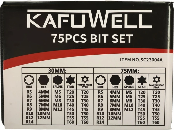Набір біт для викрутки Kafuwell KX4722 75 шт. (5903039738089) - зображення 4