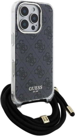 Панель Guess Crossbody Cord 4G Print для Apple iPhone 16 Pro Max Black (GUHCP16XHC4SEK) - зображення 3
