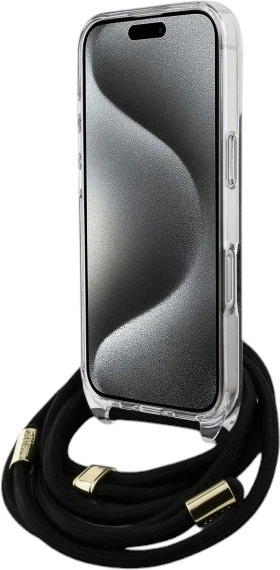 Панель Guess Crossbody Cord 4G Print для Apple iPhone 16 Pro Max Black (GUHCP16XHC4SEK) - зображення 4