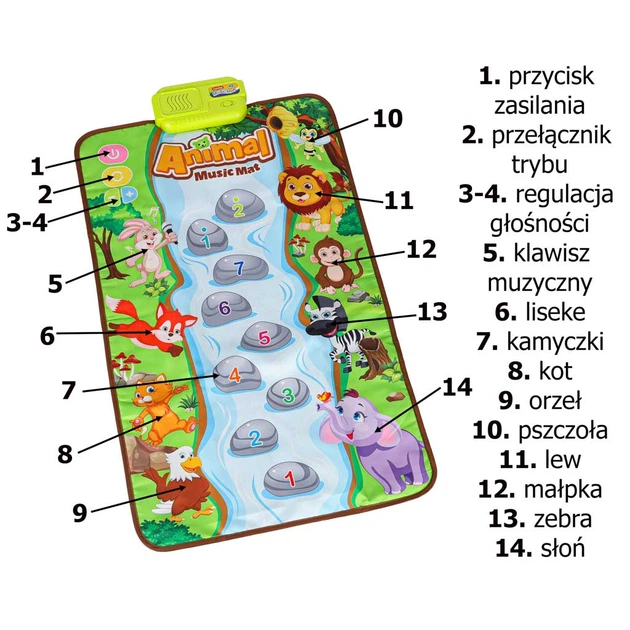 Освітній килимок KIK інтерактивний музичний з тваринками KX2932 (5903039769212) - зображення 7