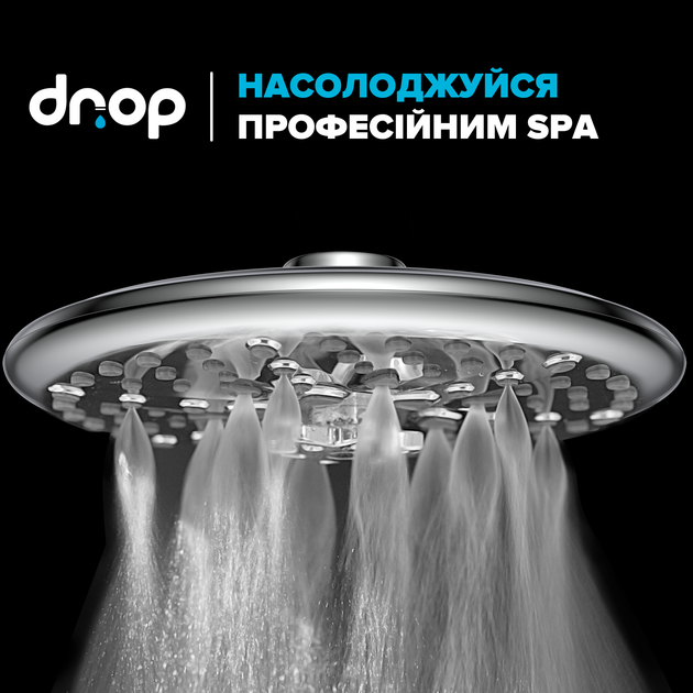 Лейка для верхнего душа DROP W-SPA8F-MULTI250 на 8 режимов - Фото 10 Лейка для верхнего душа DROP W-SPA8F-MULTI250 на 8 режимов - изображение 10