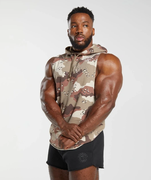 Спортивное худи без рукавов Gymshark Legacy Drop Arm Hoodie Slim Fit Cement Brown М - Фото 2 Спортивное худи без рукавов Gymshark Legacy Drop Arm Hoodie Slim Fit Cement Brown М - изображение 2